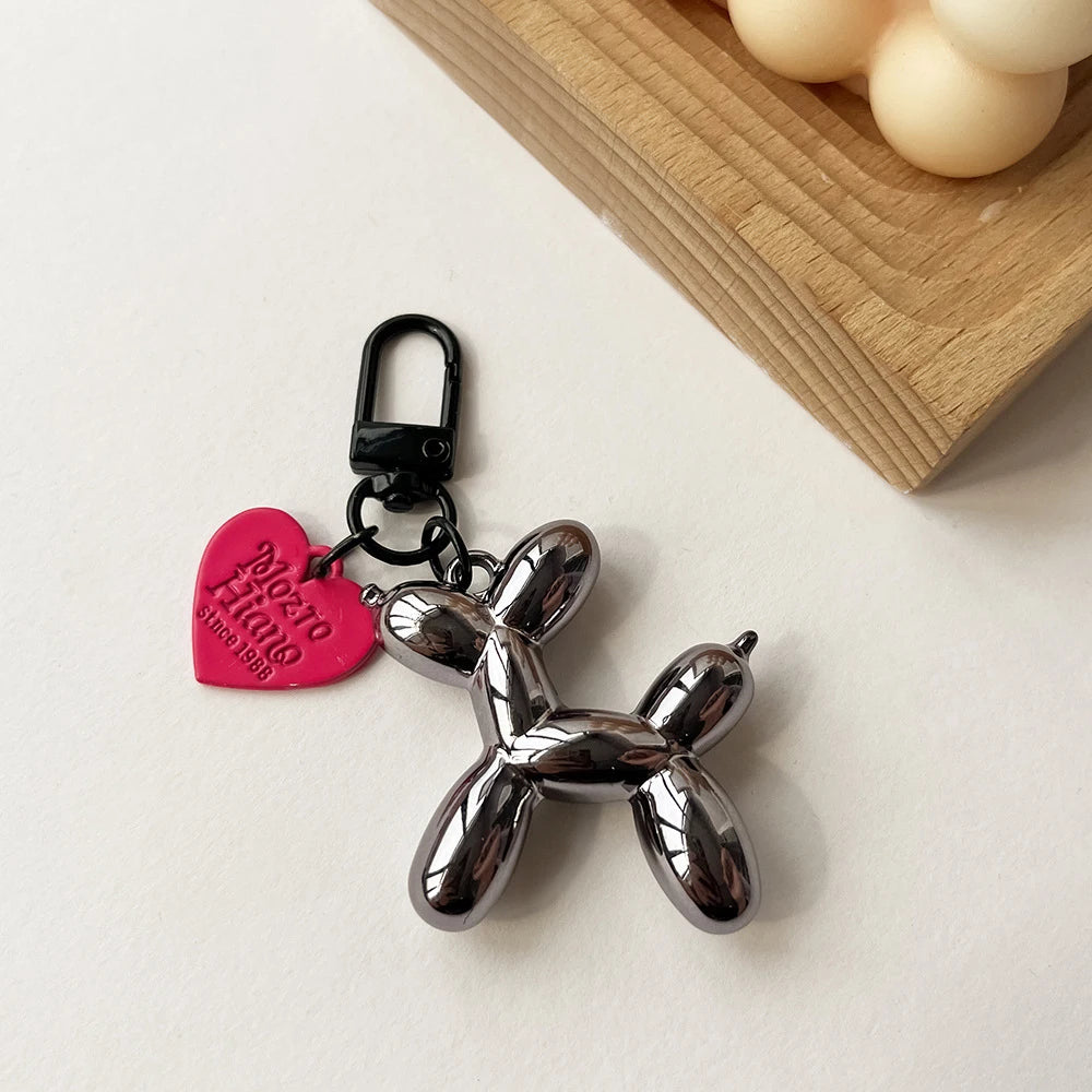 Cartoon Balloon Dog Keychain – Cute Acrylic Bag Charm for Women & Couples