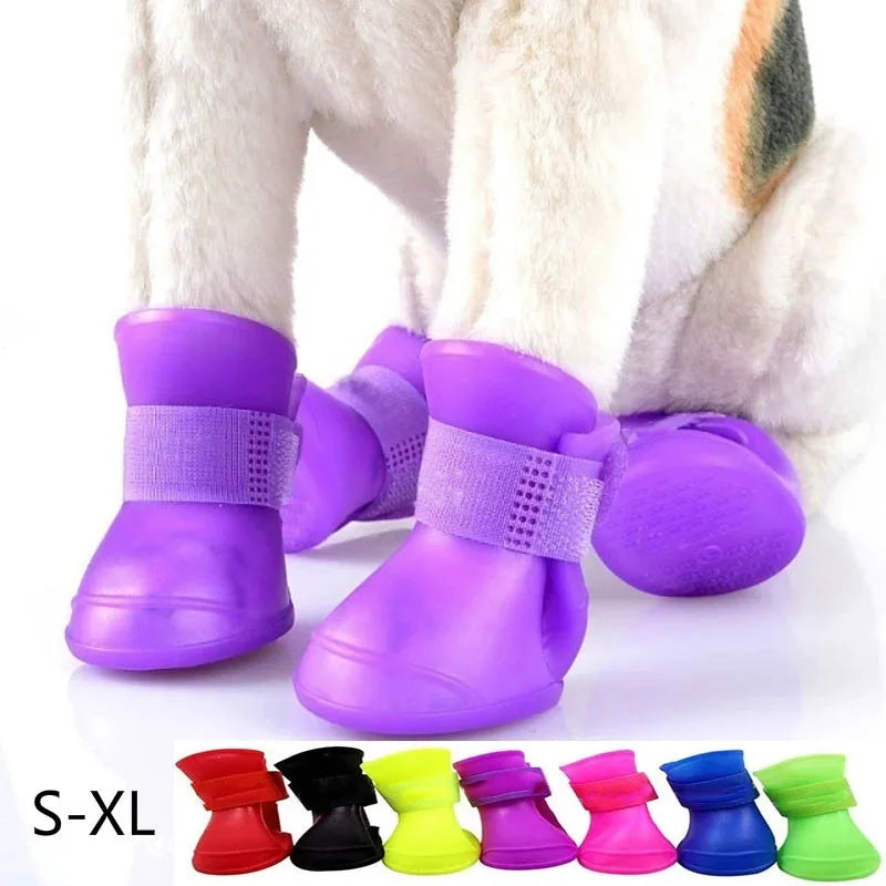 Waterproof Dog Rain Boots – Anti-Slip Rubber Shoes for Small, Medium, Large Dogs