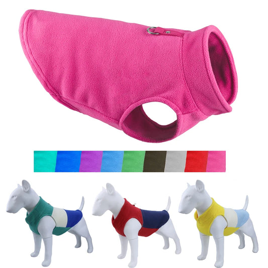 Winter Fleece Dog Coat with Harness for Small Dogs