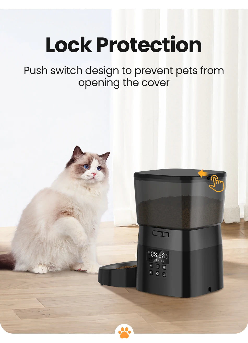 2L Automatic Pet Feeder with Portion Control and Anti-Jam Design