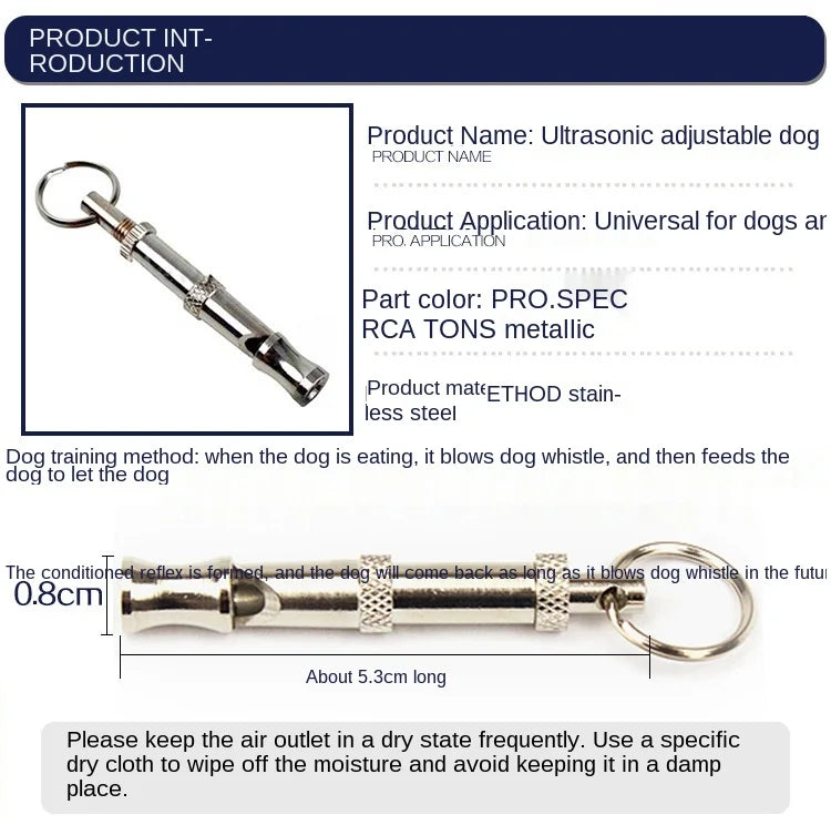 Stainless Steel Dog Training Whistle – Bark Control & Training Tool