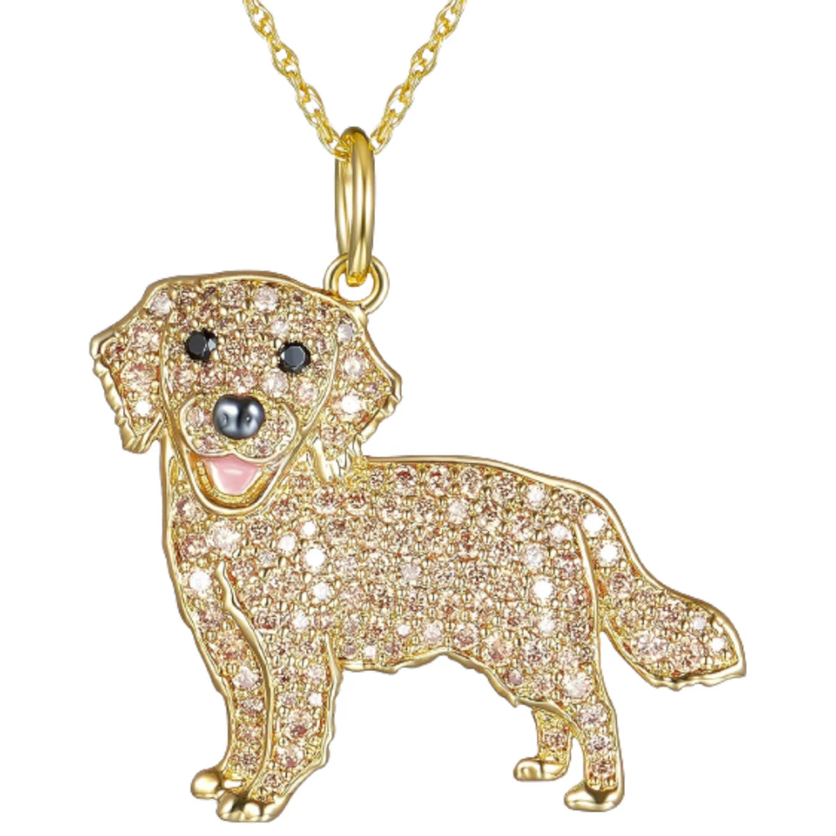 Exquisite Schnauzer Dog Pendant Necklace – Elegant Rhinestone Puppy Jewelry for Women, Perfect Gift for Dog Lovers