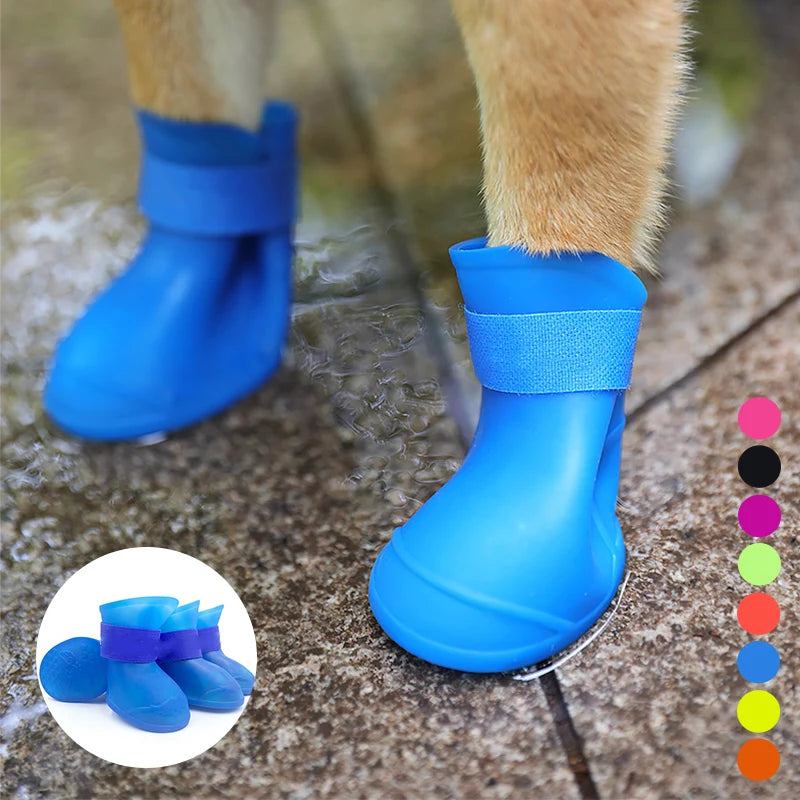 Waterproof Dog Rain Boots – Anti-Slip Rubber Shoes for Small, Medium, Large Dogs