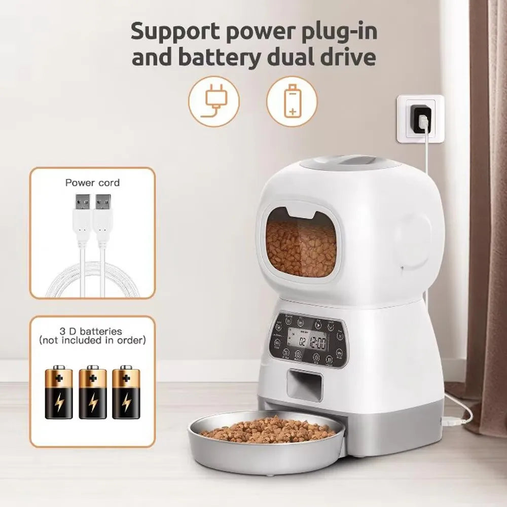 3.5L Smart Automatic Pet Feeder with Voice Recorder