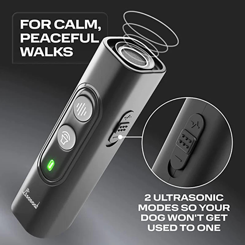 Rechargeable Ultrasonic Dog Bark Control & Training Device – High-Power Anti-Barking Repeller