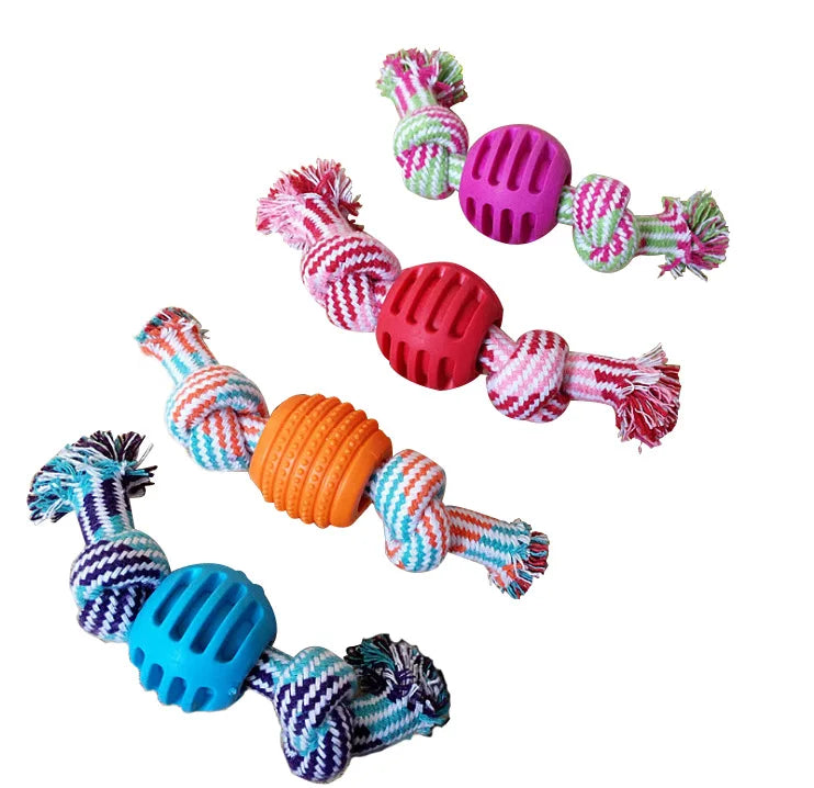 Bite-Resistant Dog Rope Toy - Double Knot Cotton Chew for Puppies