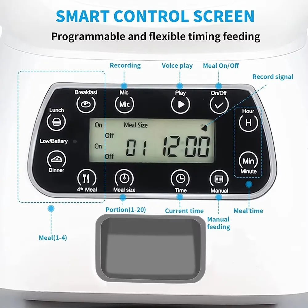 3.5L Smart Automatic Pet Feeder with Voice Recorder