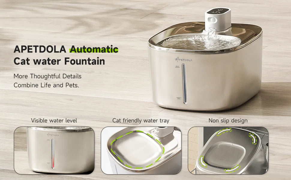 4L Wireless Pet Water Fountain – Motion Sensor Stainless Steel Cat & Dog Dispenser