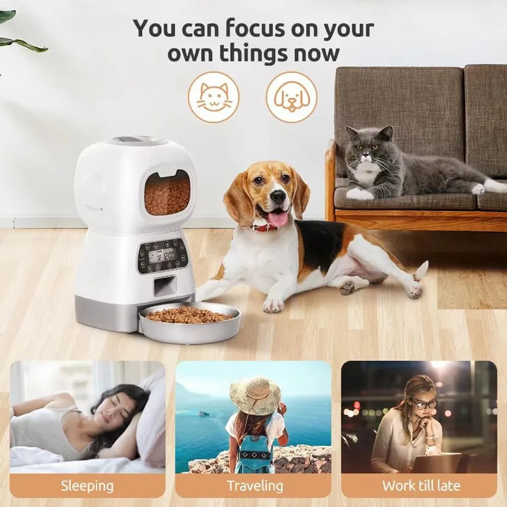 3.5L Smart Automatic Pet Feeder with Voice Recorder