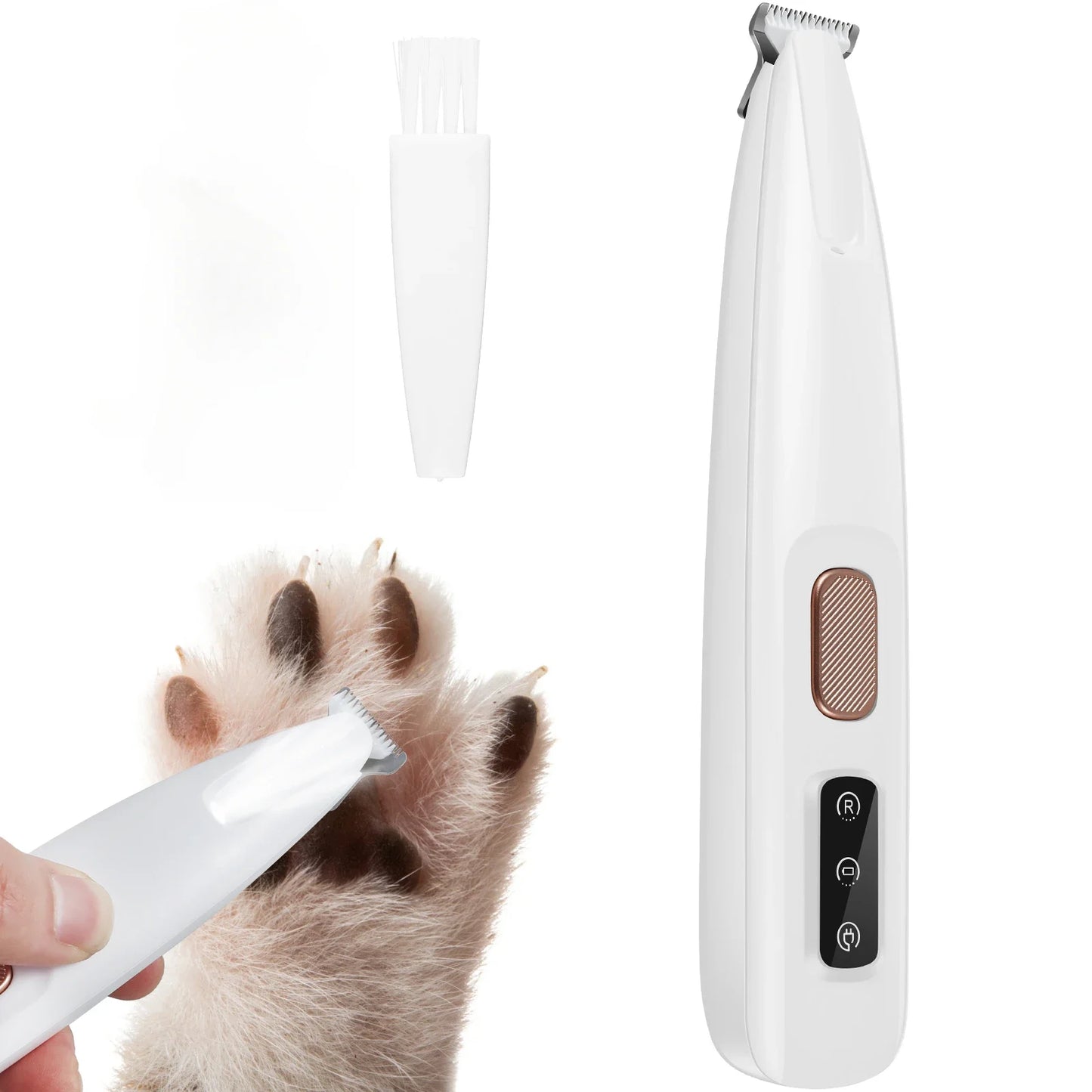 LED Dog Paw Trimmer – Waterproof Grooming Clippers with LED Display and Rechargeable Battery