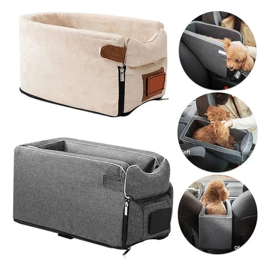 Portable Central Car Dog Seat Bed – Safe Travel Carrier for Small Pets