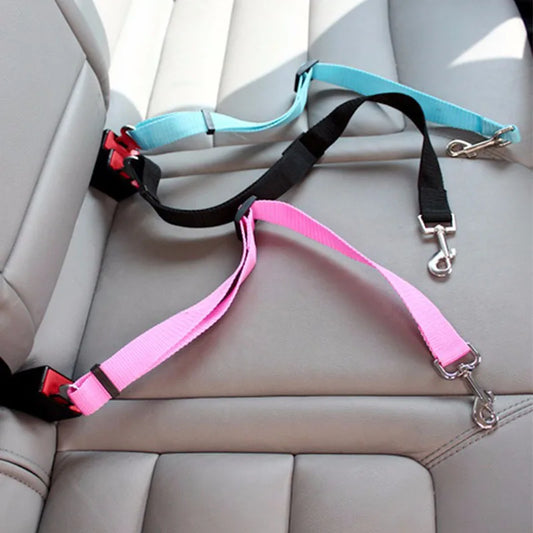 Adjustable Pet Car Seat Belt – Safety Harness Lead Clip for Dogs & Cats