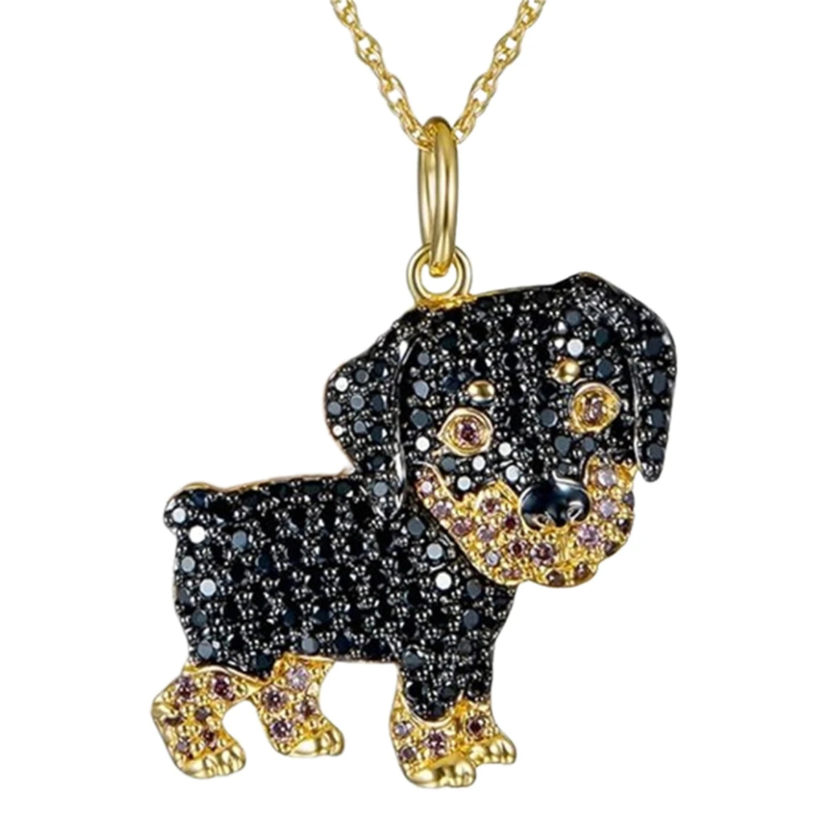 Exquisite Schnauzer Dog Pendant Necklace – Elegant Rhinestone Puppy Jewelry for Women, Perfect Gift for Dog Lovers