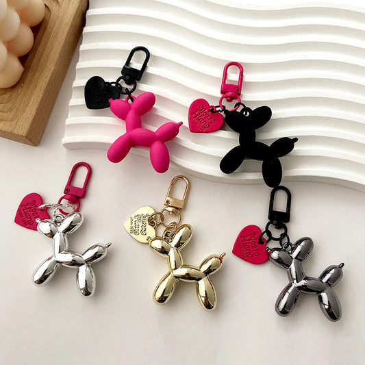 Cartoon Balloon Dog Keychain – Cute Acrylic Bag Charm for Women & Couples