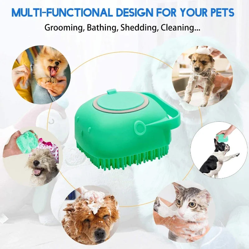 2-in-1 Pet Shampoo Brush & Massage Scrubber