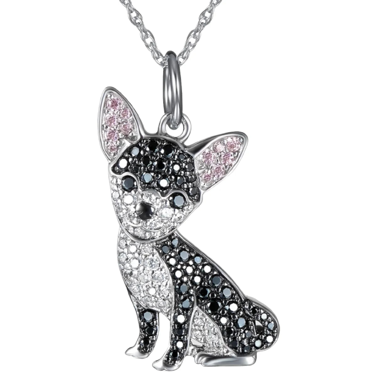 Exquisite Schnauzer Dog Pendant Necklace – Elegant Rhinestone Puppy Jewelry for Women, Perfect Gift for Dog Lovers