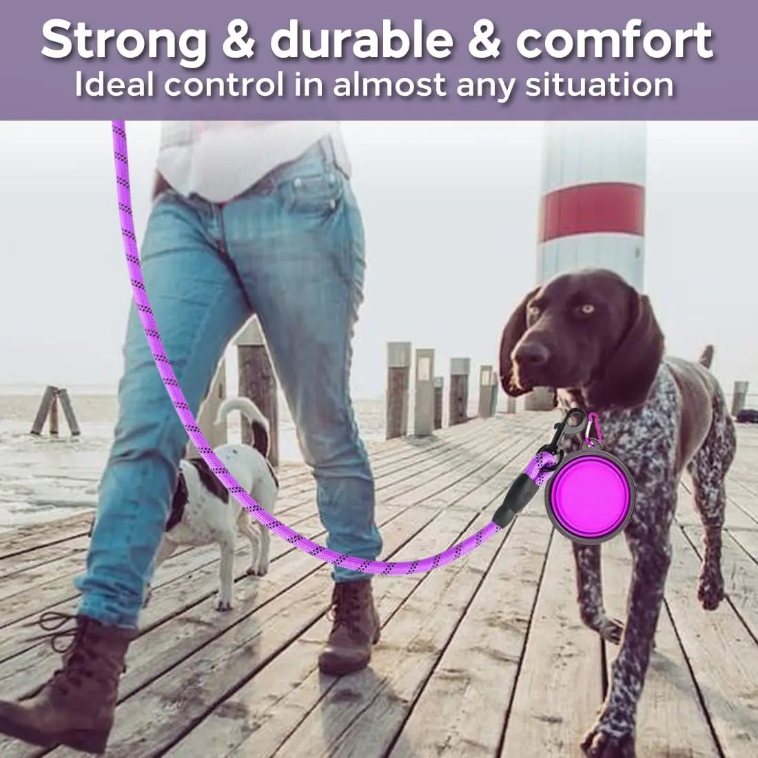 Reflective Strong Dog Leash – Durable Nylon Pet Leash for Small, Medium, and Large Dogs