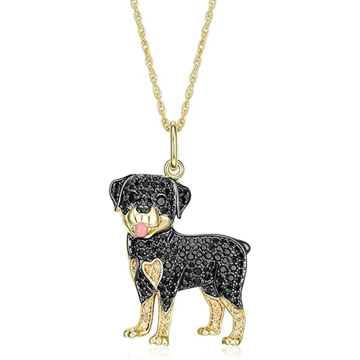 Exquisite Schnauzer Dog Pendant Necklace – Elegant Rhinestone Puppy Jewelry for Women, Perfect Gift for Dog Lovers