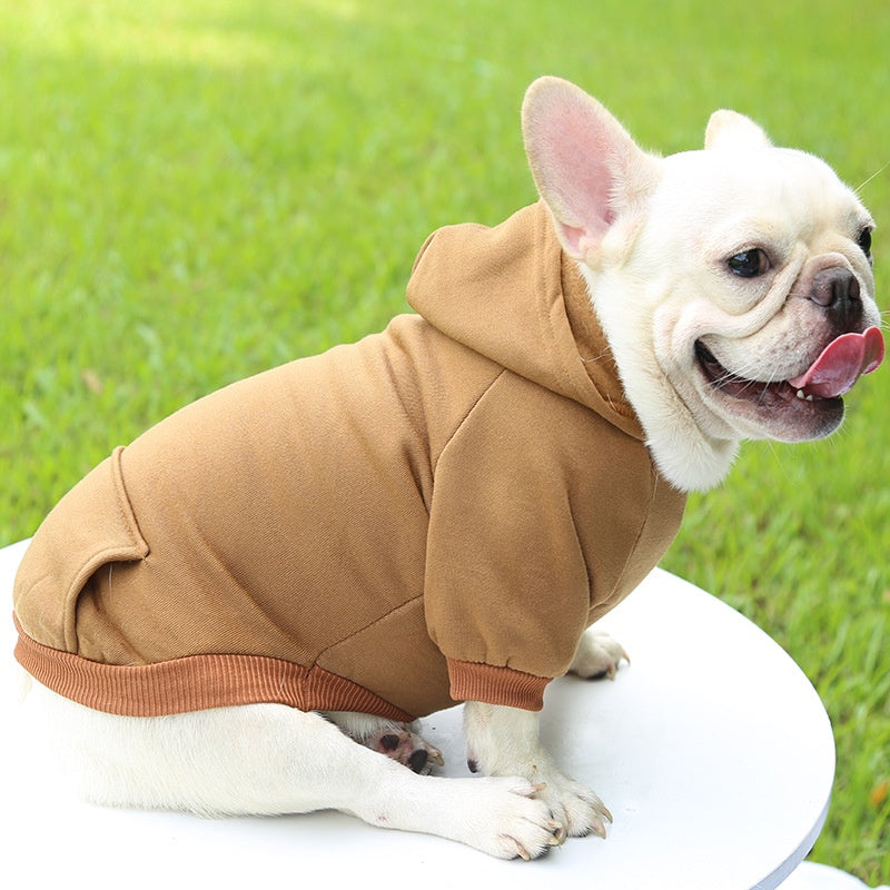 Winter Hooded Sweatshirt for Small & Medium Dogs – Cozy Pet Jacket with Pocket for Chihuahuas, French Bulldogs, and More