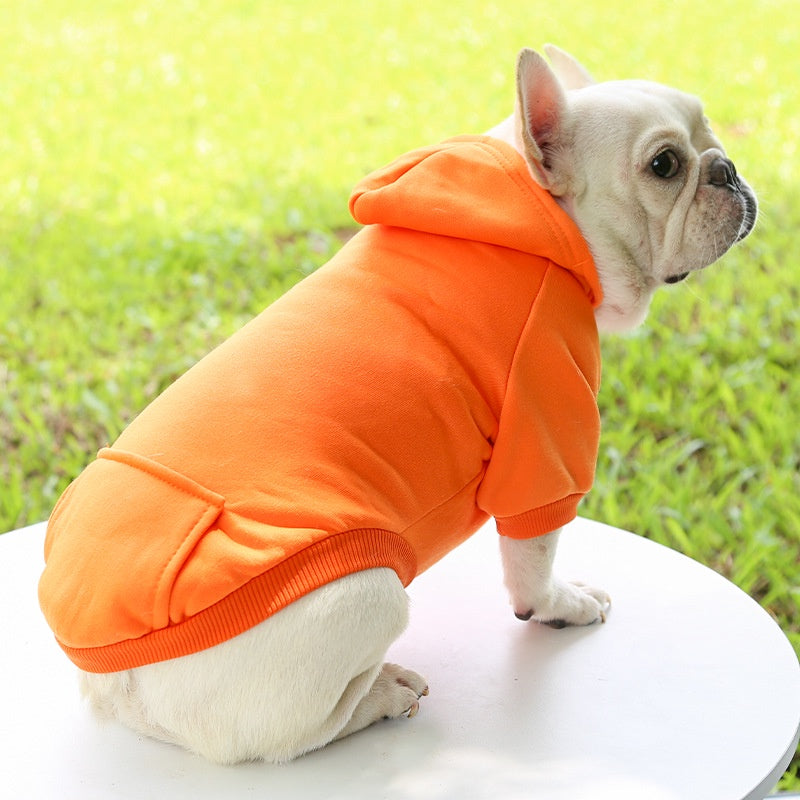 Winter Hooded Sweatshirt for Small & Medium Dogs – Cozy Pet Jacket with Pocket for Chihuahuas, French Bulldogs, and More